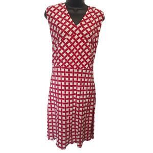 Marni Red and White Geometric Mini Dress